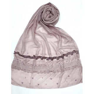 Designer Cotton Women's Stole - Light Purple 